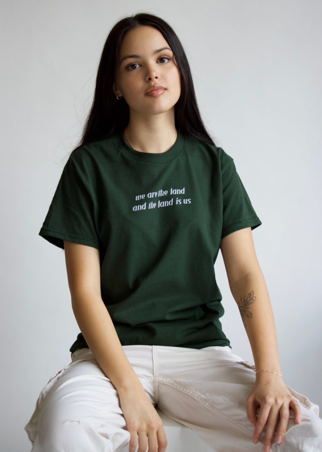 WE ARE THE LAND T-SHIRT FOREST GREEN